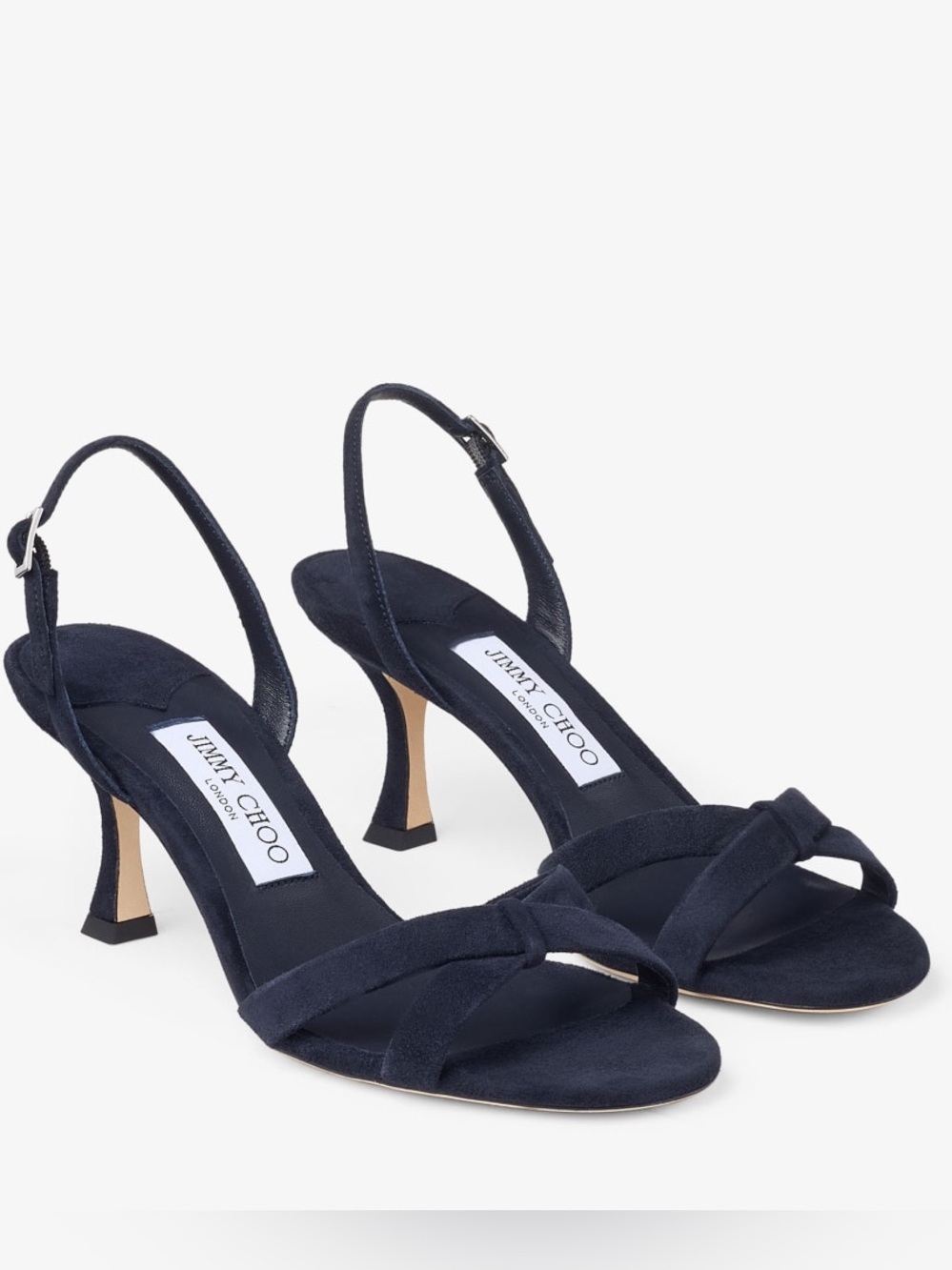 New Jimmy Choo Elsy 70 Marine Suede Slingbacks $850 40.5